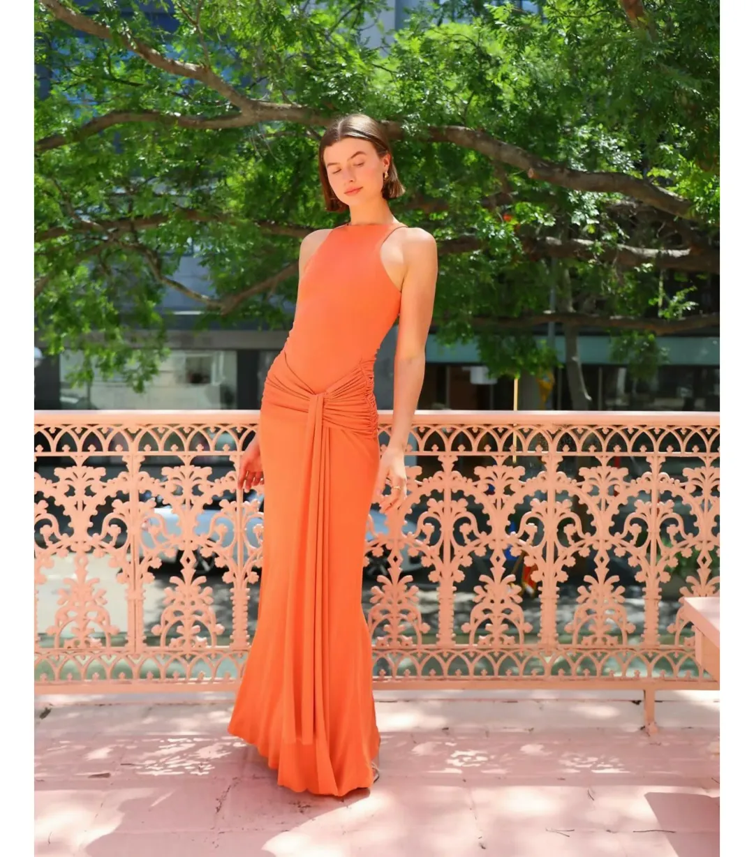 By Nicola Charli Sarong Dress in Sunset Size S / AU 8 for rent on The Volte - main image