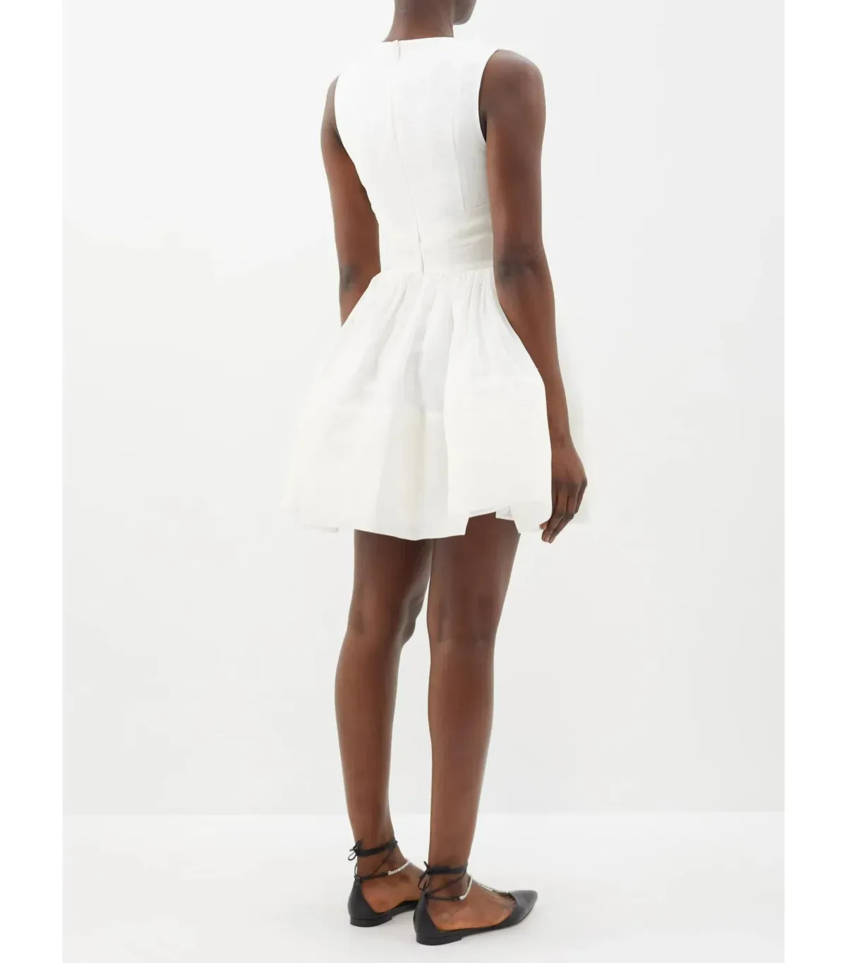 Zimmermann Tama V-Neckline Mini Dress White Size 1 / AU 10 - Image 3