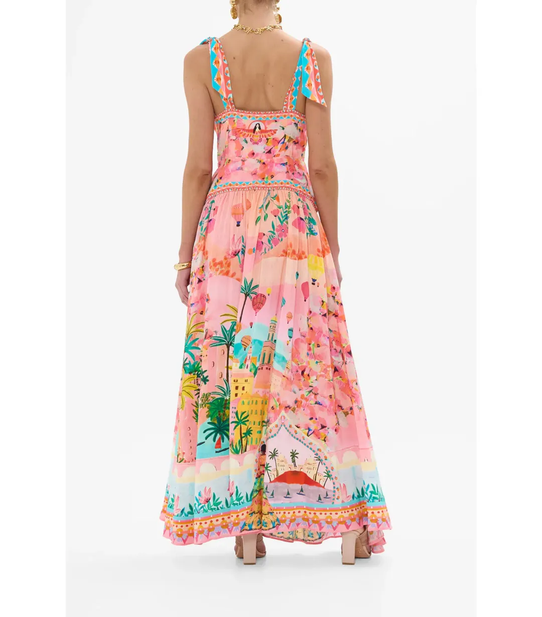 Camilla Tie Shoulder Dress in Sister Sunset Size AU 10 for rent on The Volte - main image