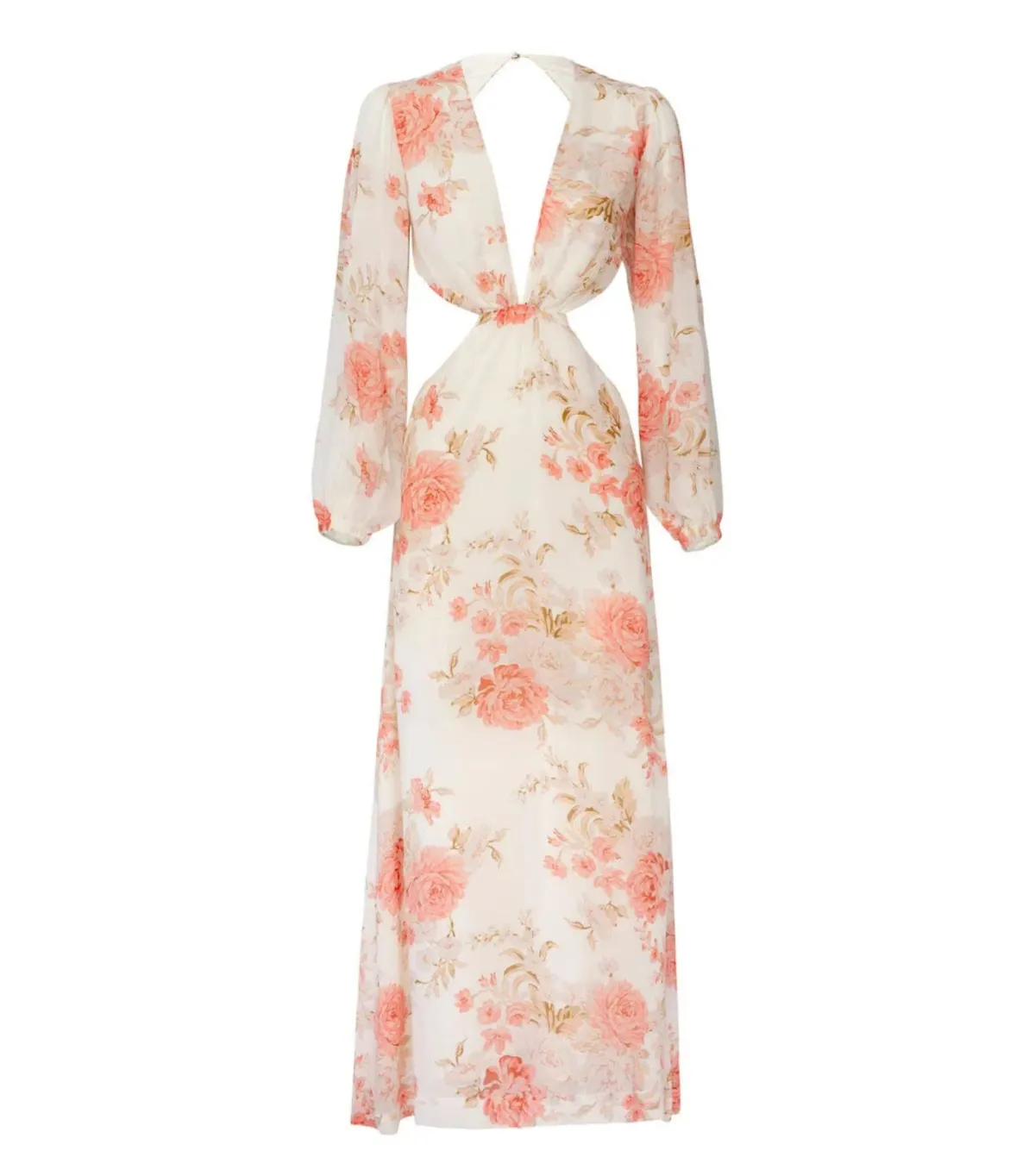 Sofia The Label Sara Open Back Midi Dress Rose White Size AU 8 - Image 5