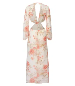 Sofia The Label Sara Open Back Midi Dress Rose White Size AU 8 for rent on The Volte - image 6