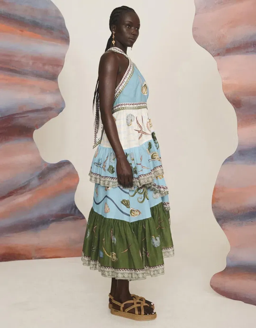 Alemais Bath House Midi Dress Multi Size 12 for rent on The Volte - main image