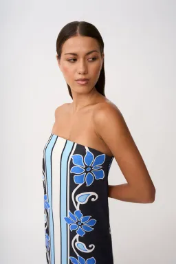 By Johnny Azure Granada Dress in Aqua Navy Ivory Size 8 for rent on The Volte - image 2