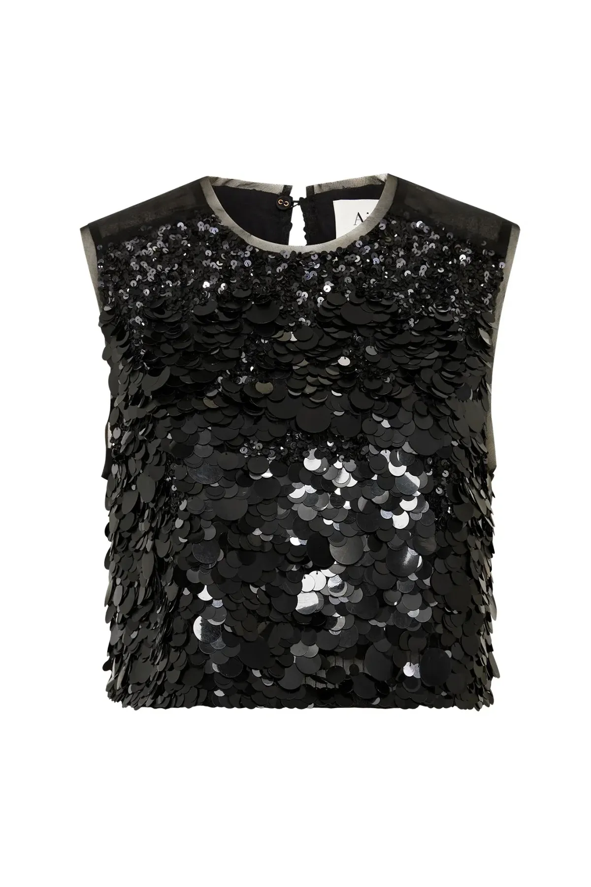 Aje Celeste Sequin Shell Top & Cherie Sequin Mini Skirt Set Black Size 12 - Image 5