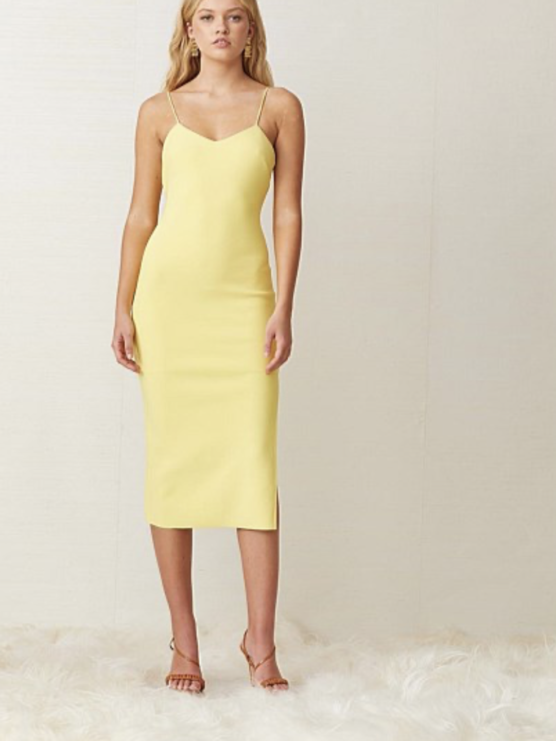 Bec & Bridge Gemma Midi Dress Yellow Size 10 for rent on The Volte - main image