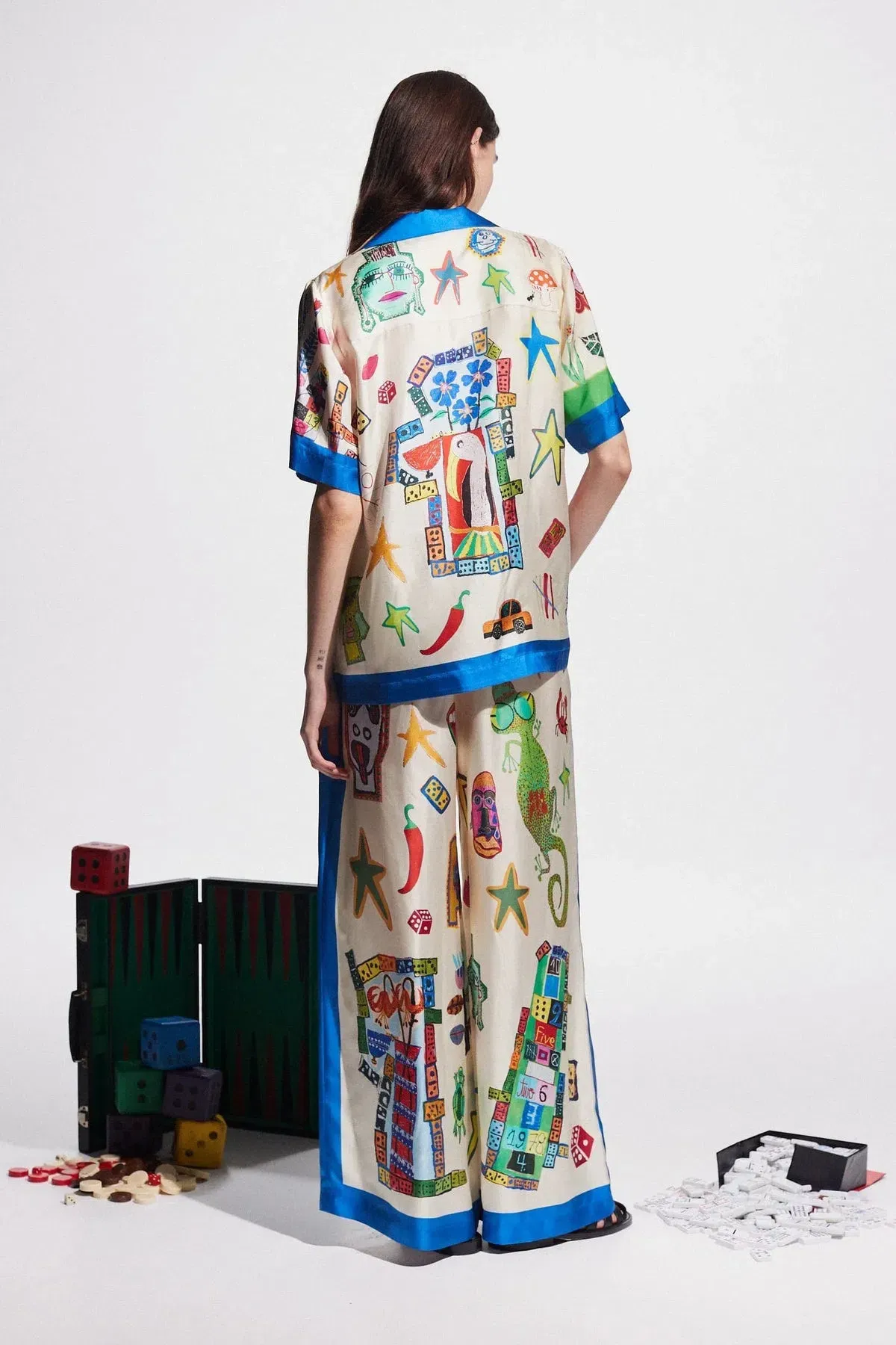 Alemais Rollers Silk Pant Multi Size 10 - Image 3