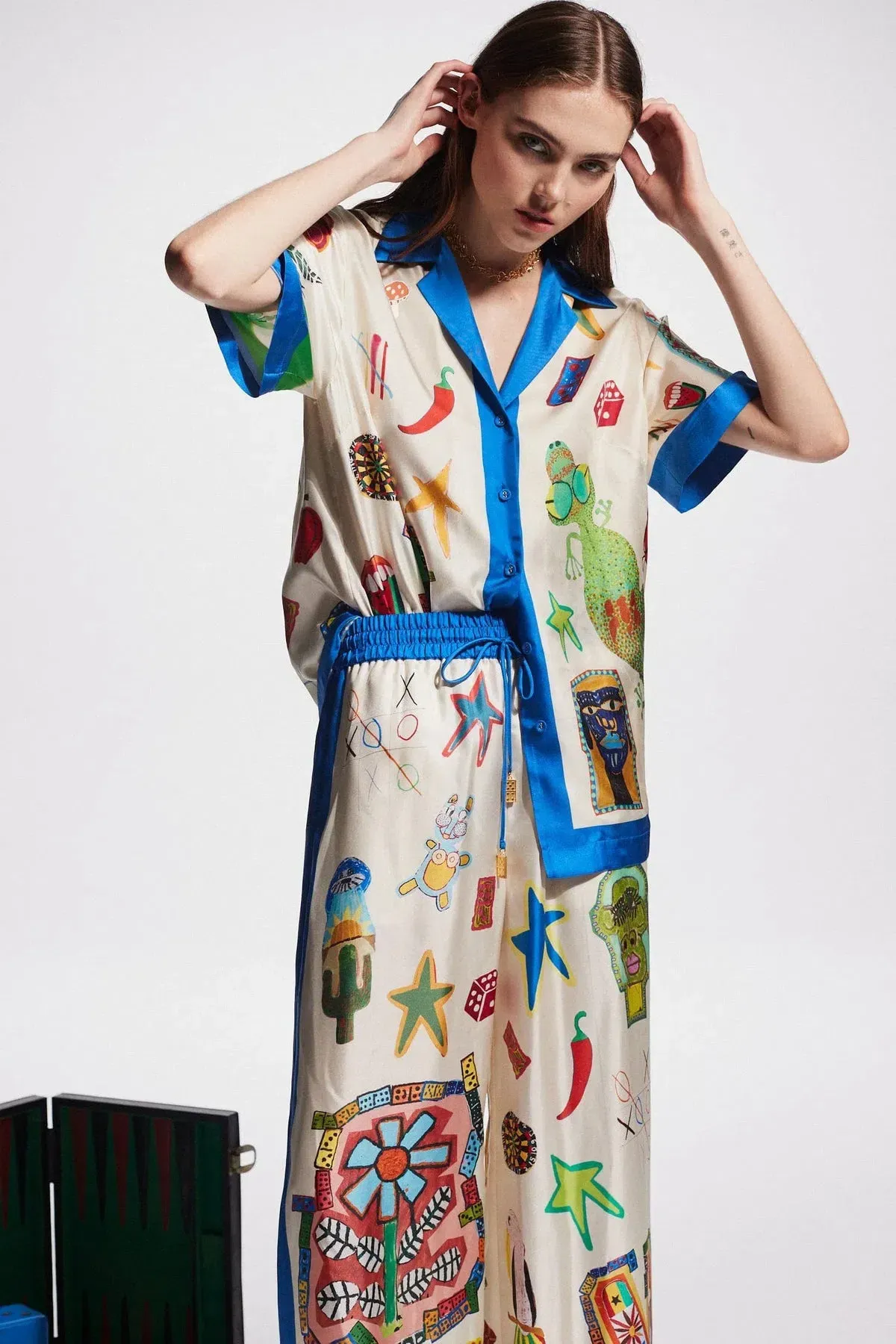 Alemais Rollers Silk Pant Multi Size 10 - Image 2