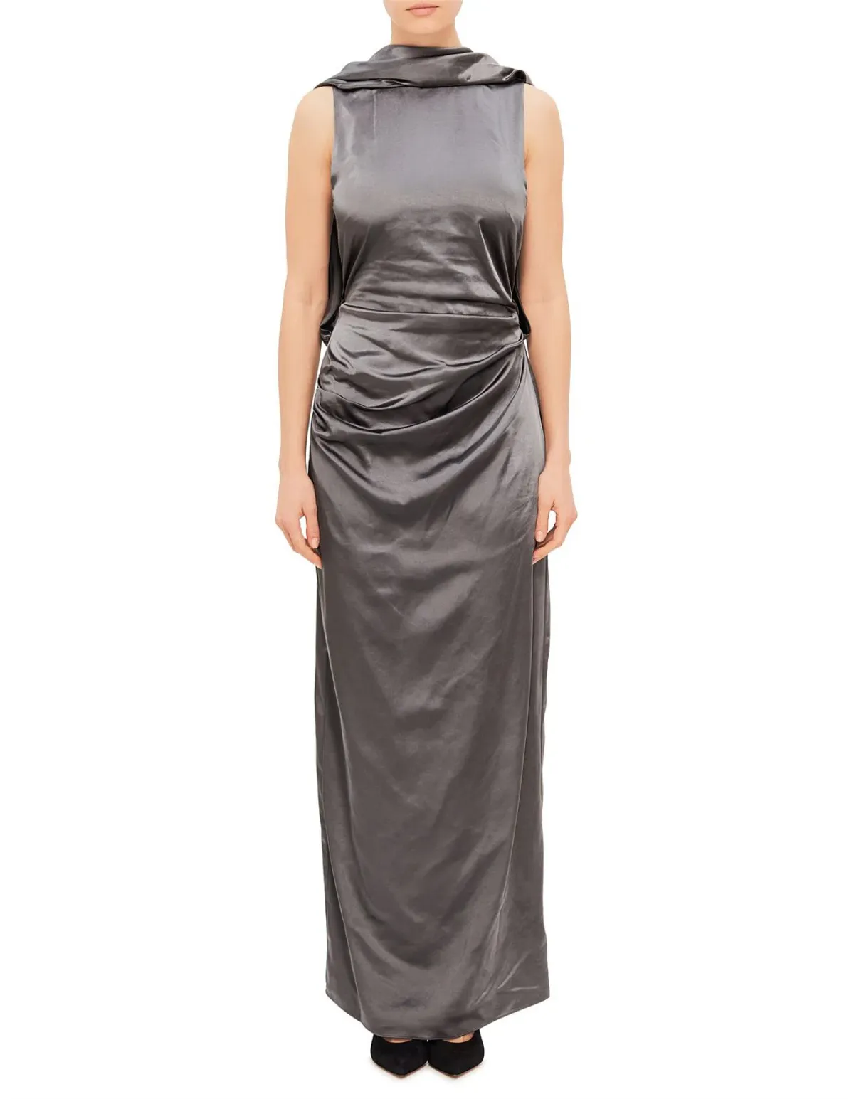 MISHA Ketina Gown Charcoal Pewter Size 8/S - Image 1