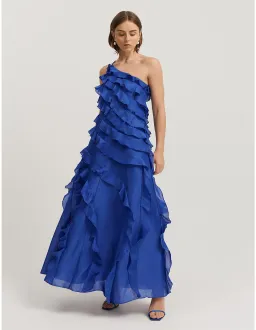 Country Road Ruffle Maxi Dress in Sapphire Size 6 for rent on The Volte - image 1