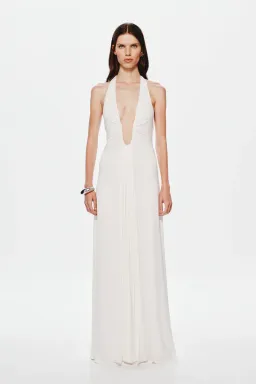 MISHA Jennifer Cupro Maxi Dress Ivory Size 4/XXS for rent on The Volte - image 4