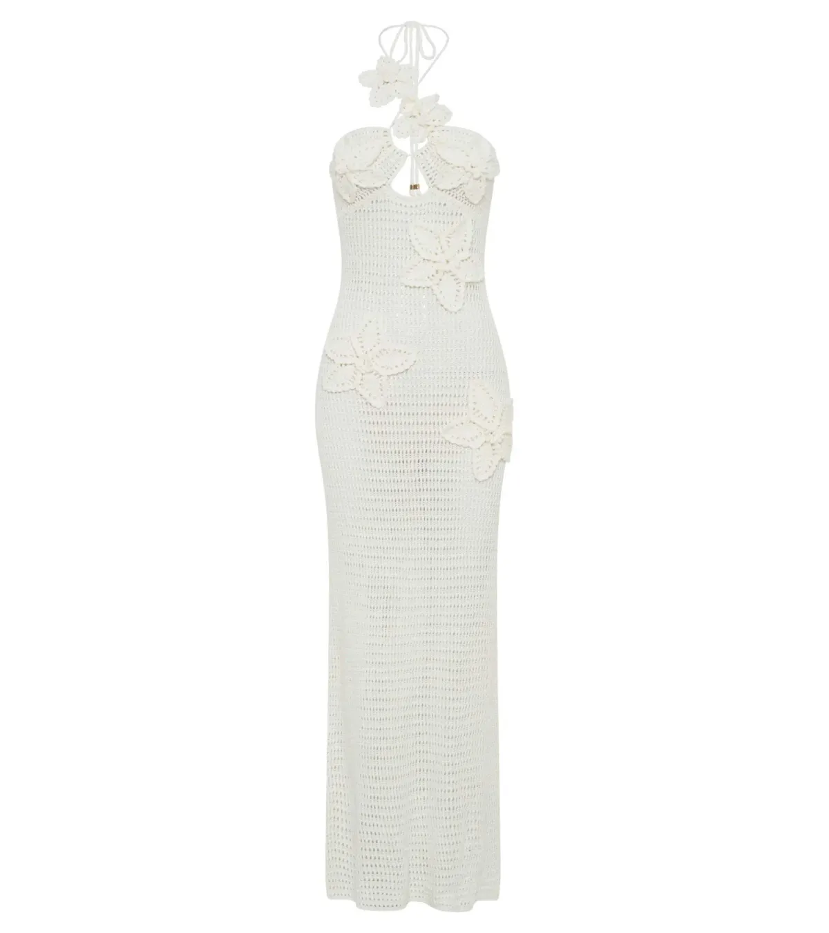 Meshki Kyla Floral Crochet Maxi Dress Ivory Size M / AU 10 - Image 4