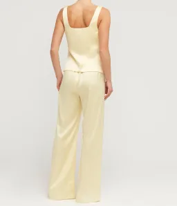 Maison Essentiele Button Down Vest Size XS and Straight Leg Pant Size S Set in Pale Yellow for rent on The Volte - image 3