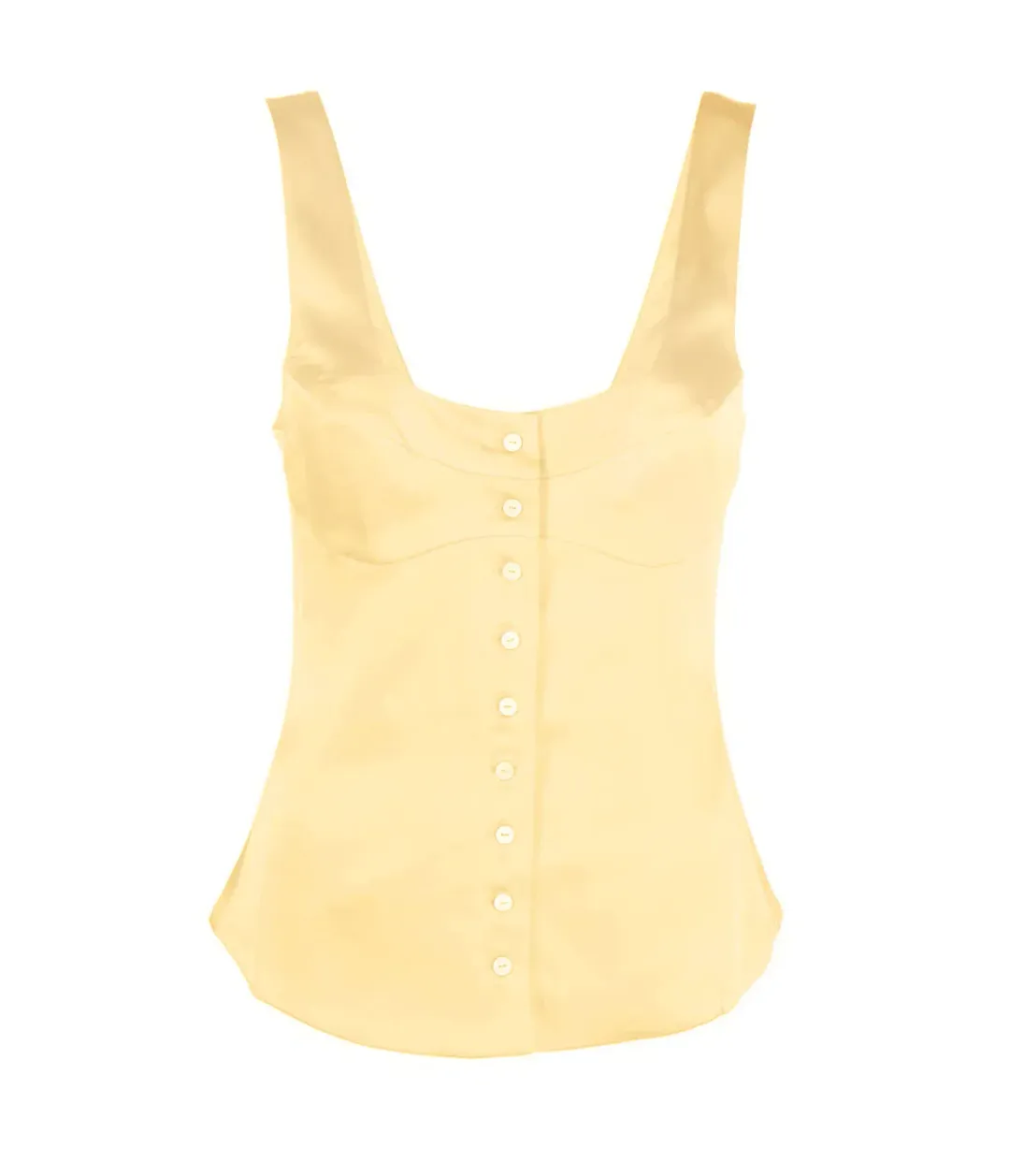 Maison Essentiele Button Down Vest Size XS and Straight Leg Pant Size S Set in Pale Yellow for rent on The Volte - main image