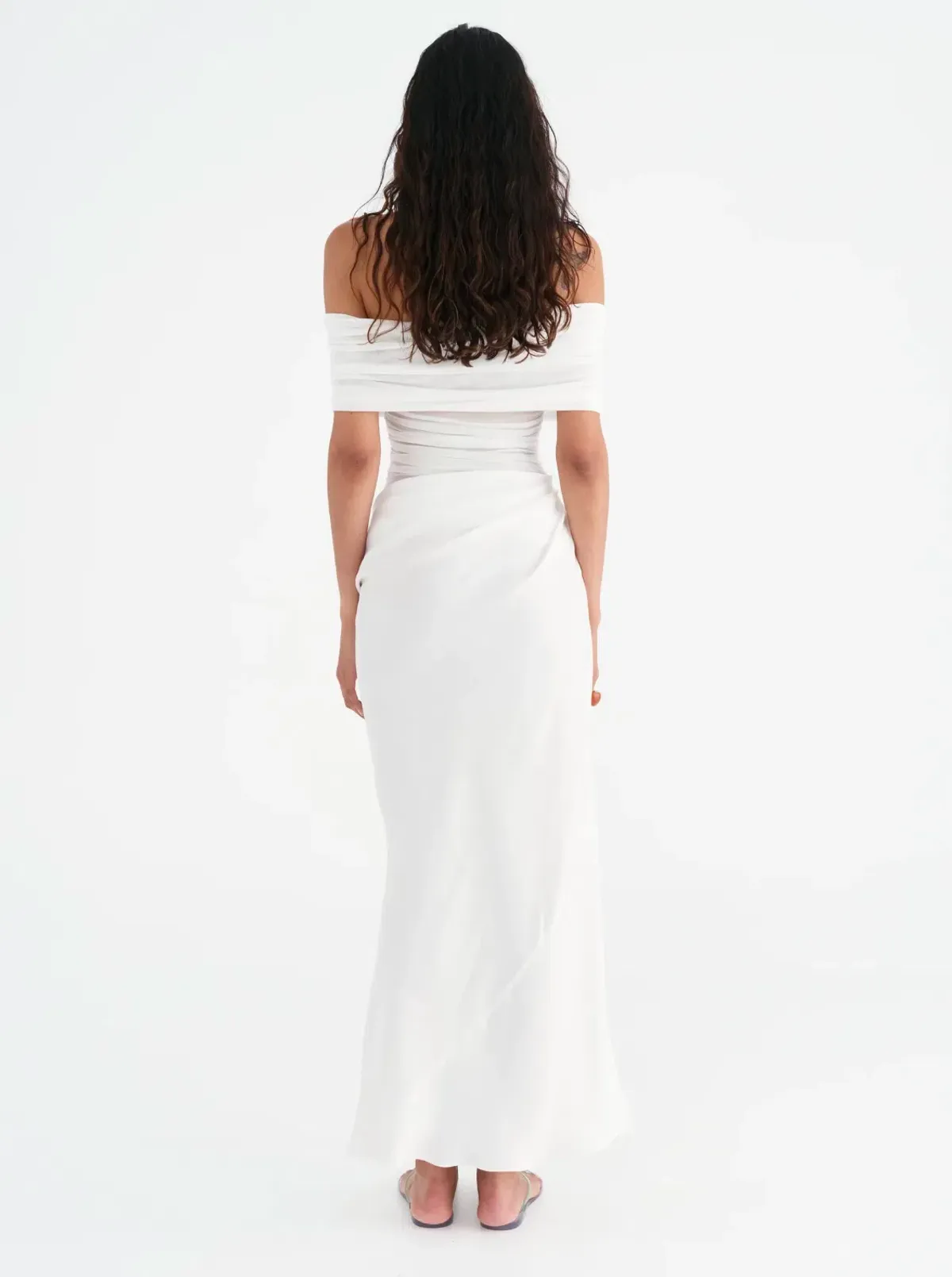 Benni Nico Off Shoulder Maxi Dress White Size S / AU 8 - Image 3