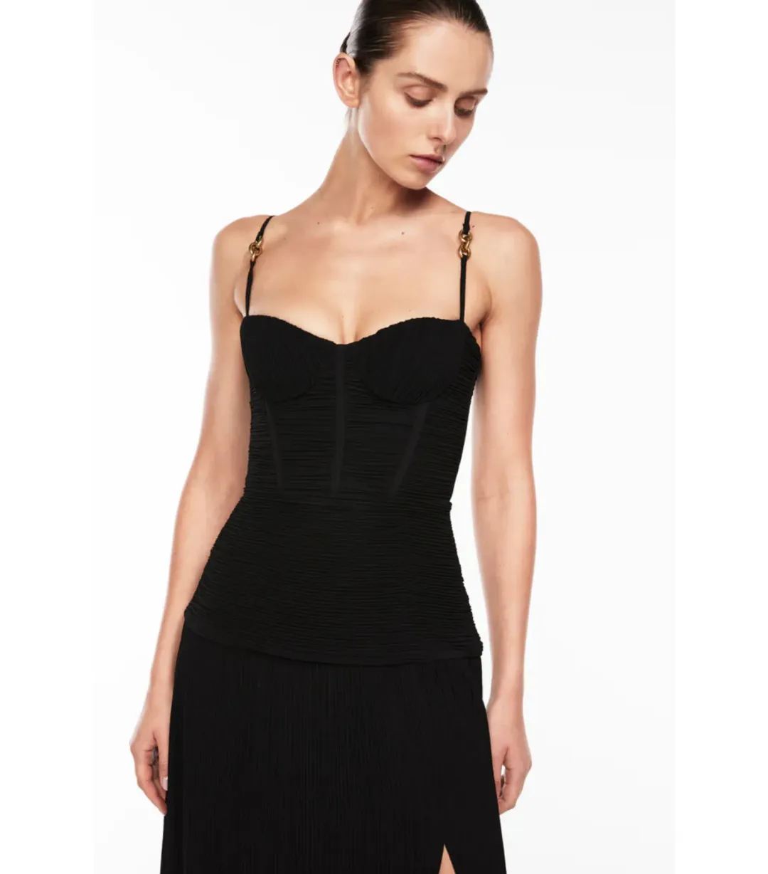 Manning Cartell Double Time Pleat Dress in Black Size AU 6 for rent on The Volte - main image