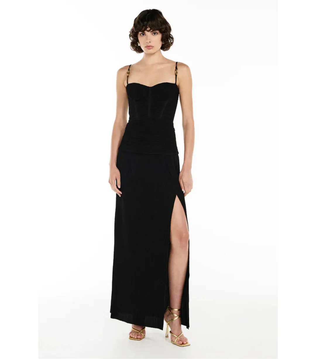 Manning Cartell Double Time Pleat Dress in Black Size AU 6 for rent on The Volte - main image