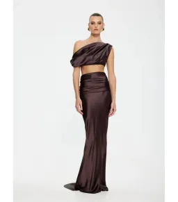 Effie Kats Perez Top and Skirt Chocolate Size S / AU 8 for rent on The Volte - image 1
