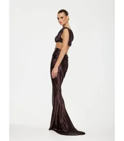 Effie Kats Perez Top and Skirt Chocolate Size S / AU 8 for rent on The Volte - image 2