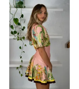 Alemais Papaya Mini Dress Pink Size AU 16 for rent on The Volte - image 4