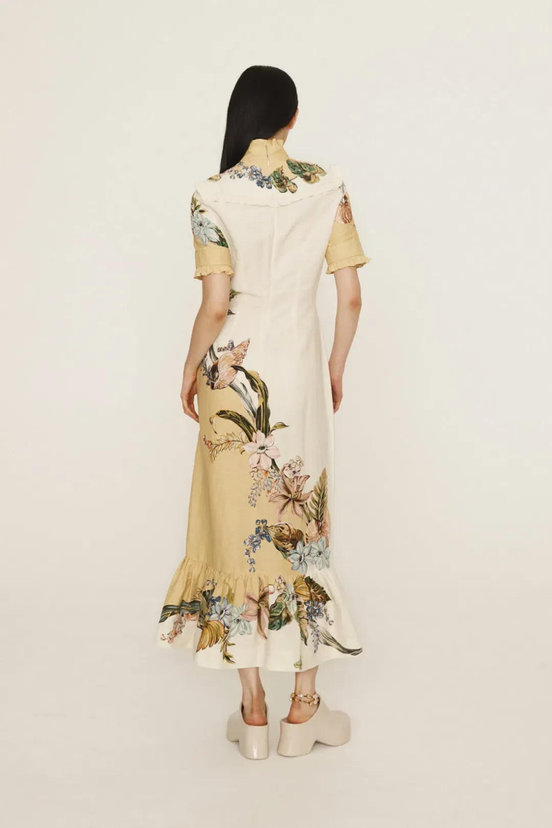 Alemais Oleander Midi Dress Print Size AU 10 for rent on The Volte - main image