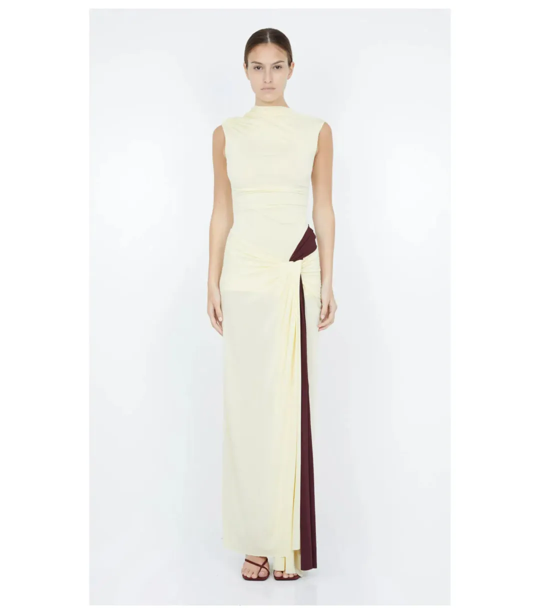 Bec & Bridge Greta Twist Maxi Dress in Butter Size AU 6 for rent on The Volte - main image