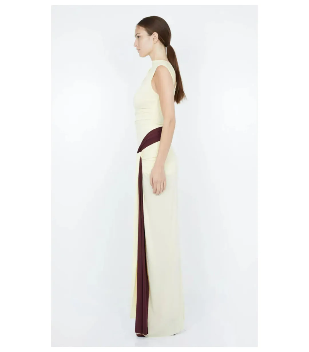 Bec & Bridge Greta Twist Maxi Dress in Butter Size AU 6 for rent on The Volte - main image