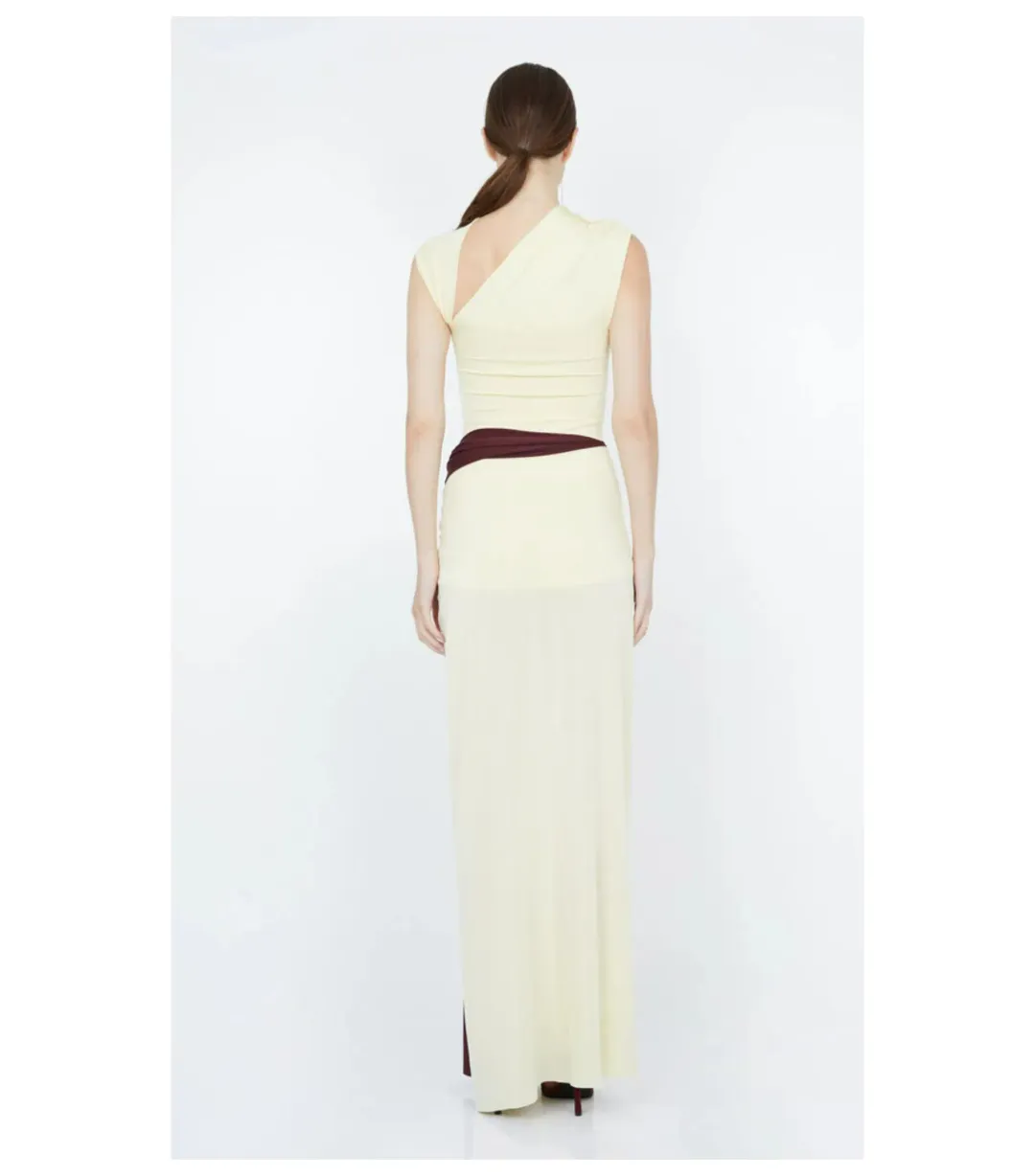 Bec & Bridge Greta Twist Maxi Dress in Butter Size AU 6 for rent on The Volte - main image