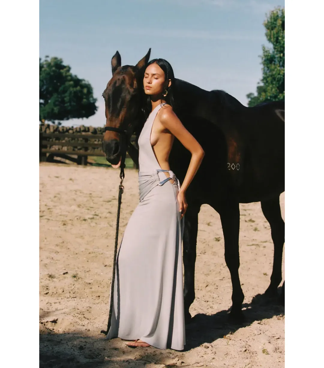 Ance Gria Gaia Gown in Silver Blue Size XS / AU 6 for rent on The Volte - main image