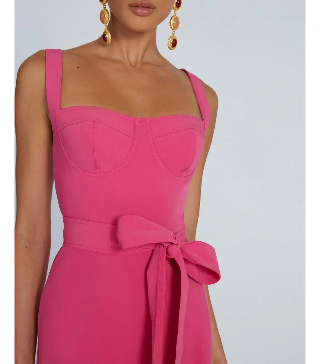 By Johnny Ora Bust Midi Dress Pink Size AU 8 for rent on The Volte - main image