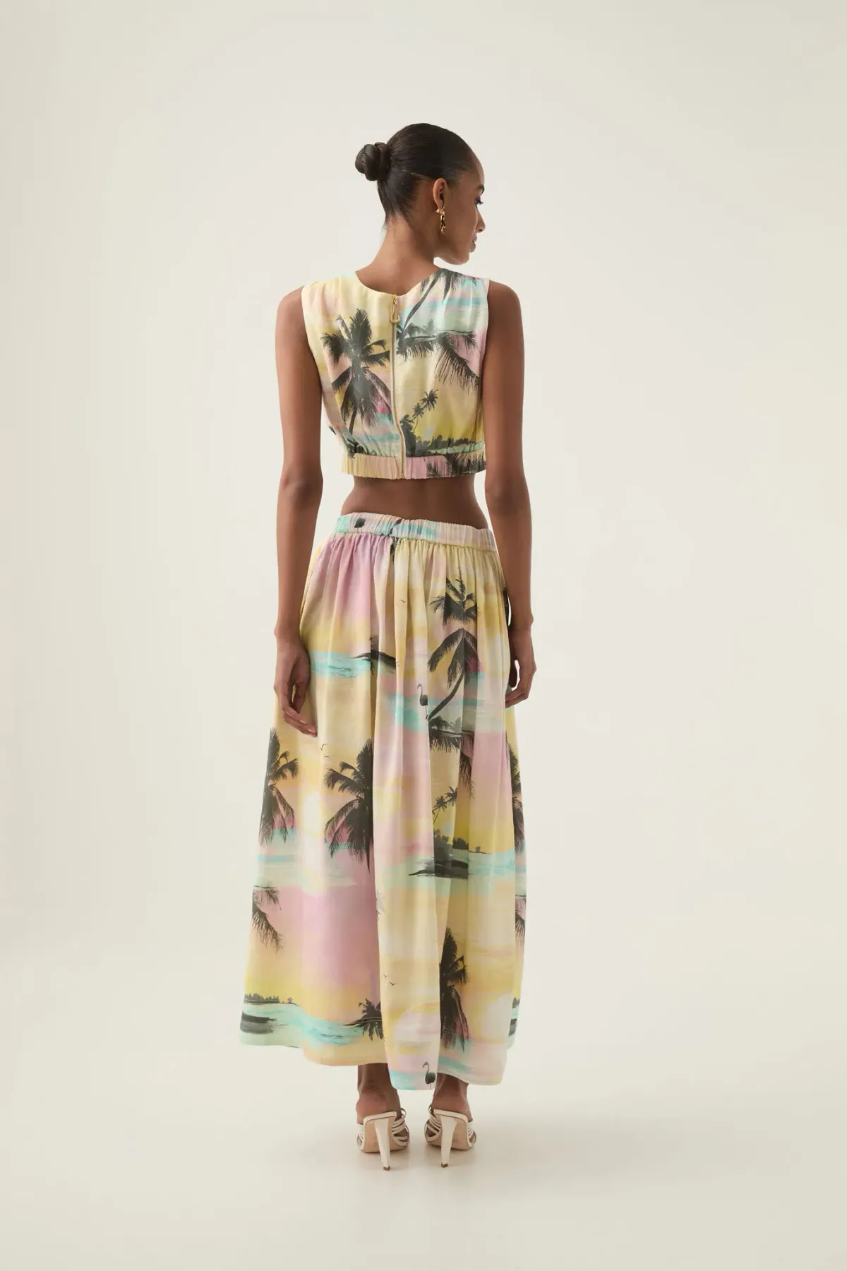 Aje Nicolette Elasticated Top Size 14 and Maxi Skirt Size 10 Set Sunset Sky - Image 3