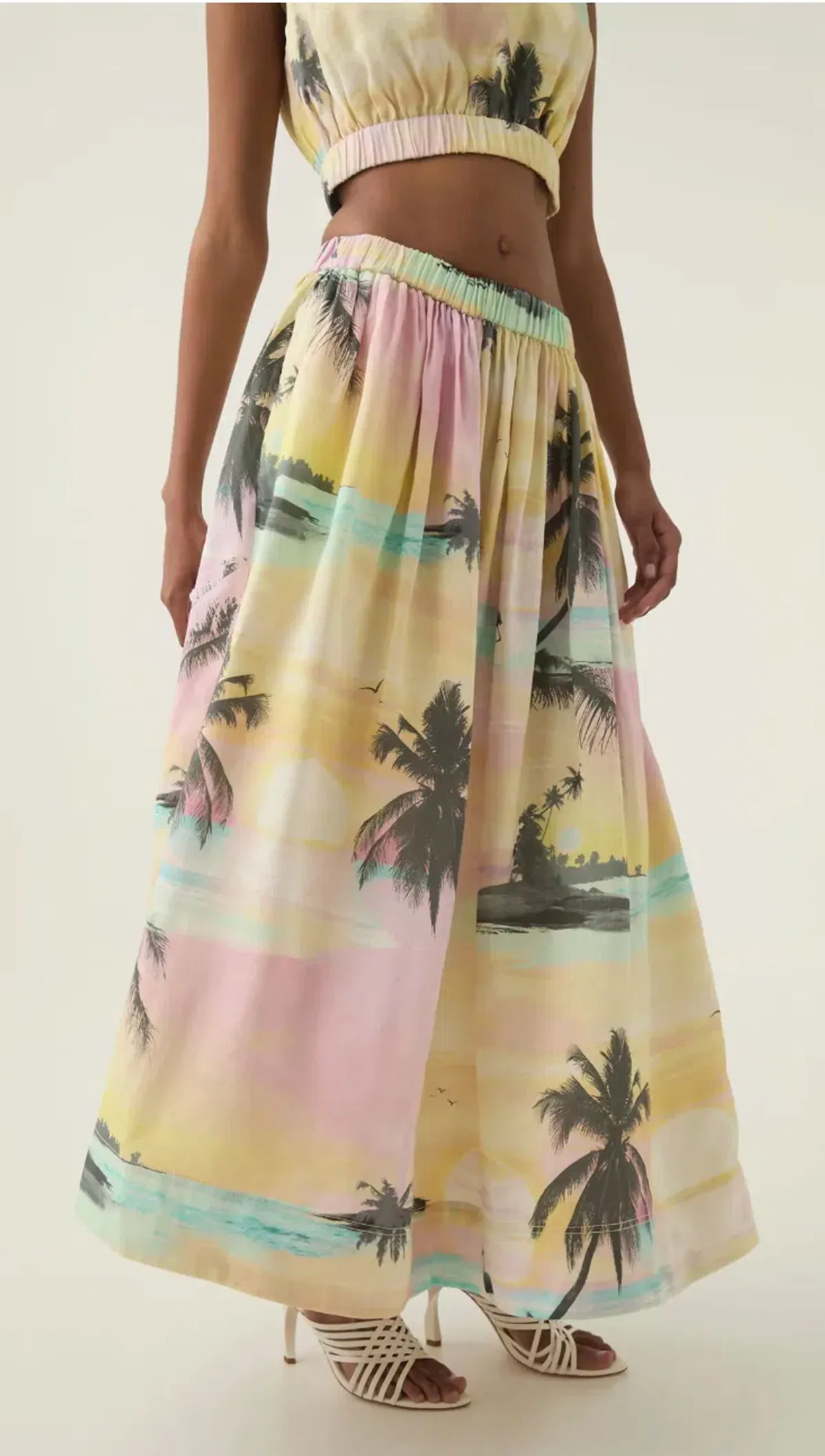 Aje Nicolette Elasticated Top Size 14 and Maxi Skirt Size 10 Set Sunset Sky - Image 5
