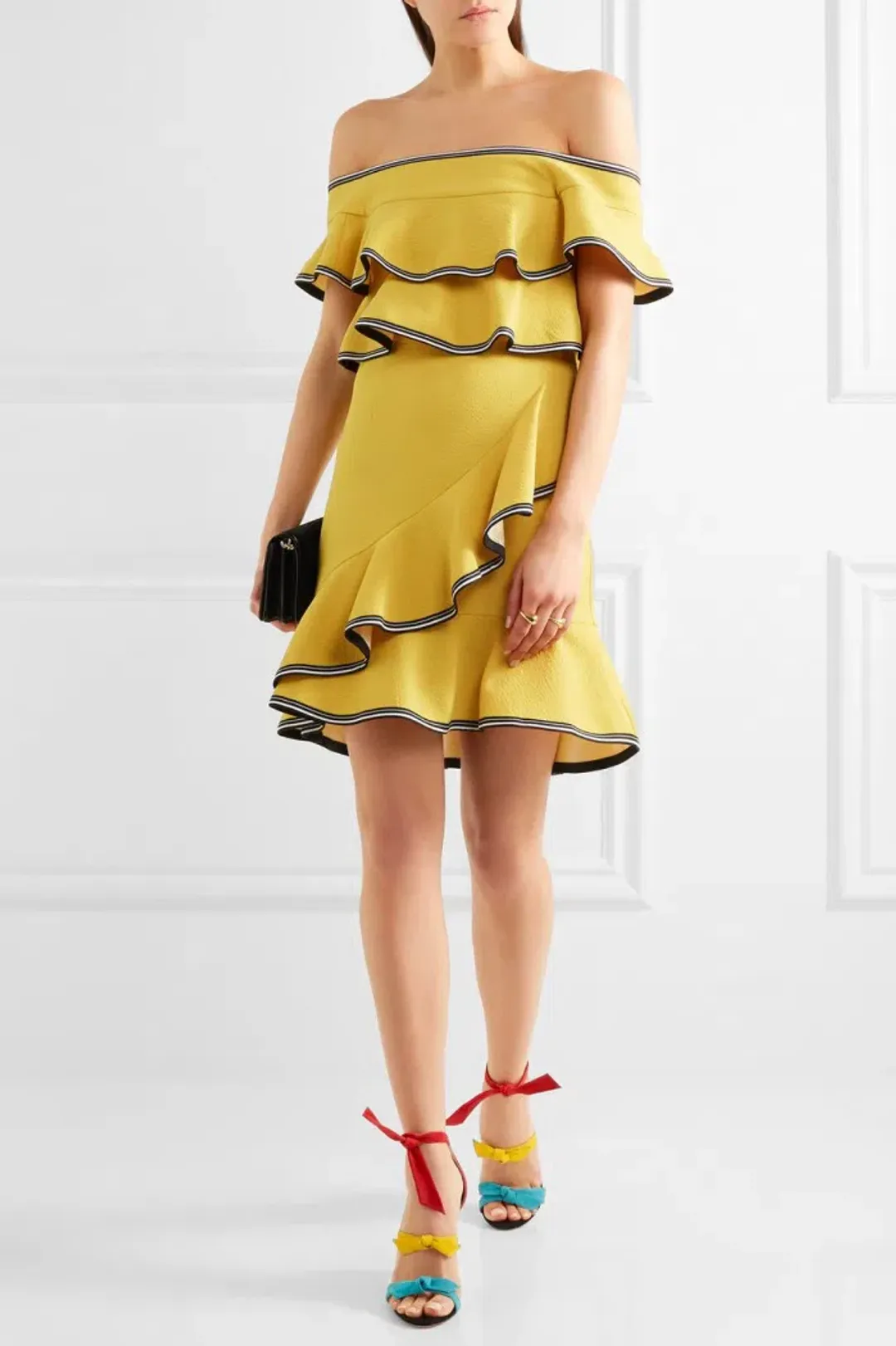 Rebecca Vallance Courtside Ruffle Mini Dress Zest Size 8 for rent on The Volte - main image