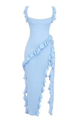 House of CB Ariela Ruffle Maxi Dress Soft Blue Size M / AU 10 for rent on The Volte - image 6