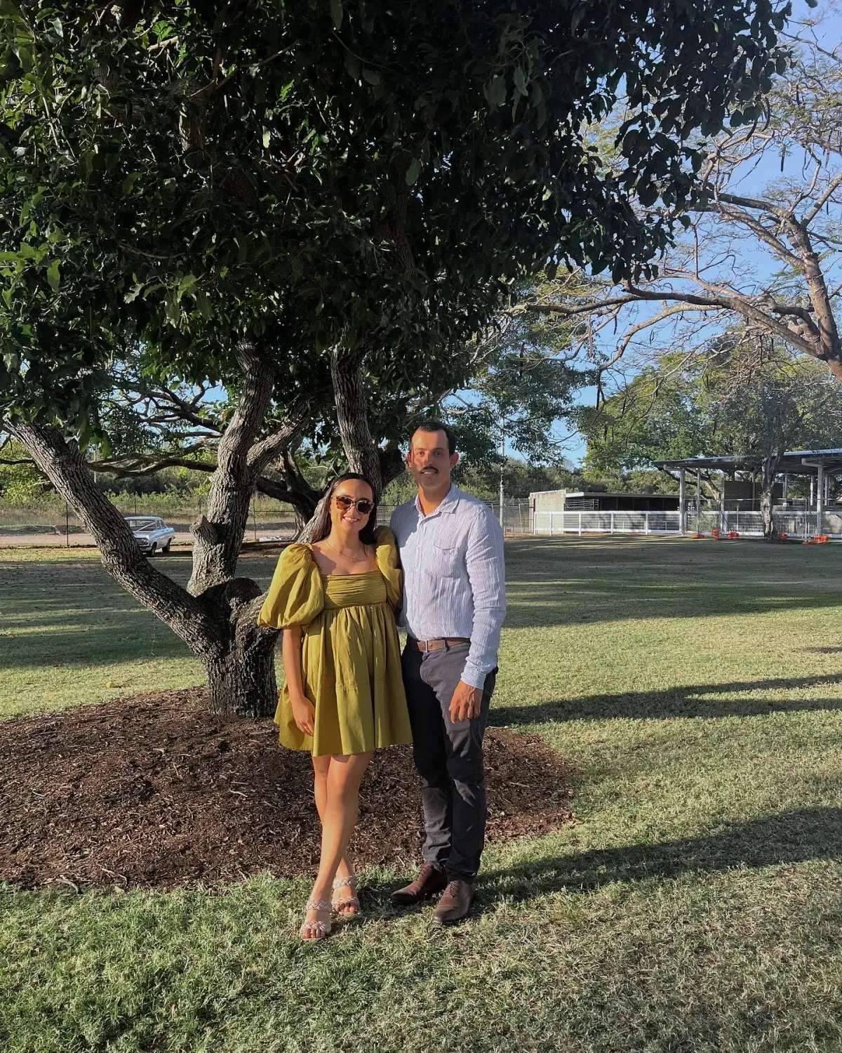 Aje Casabianca Puff Sleeve Dress Olive Size AU 6 - Image 3