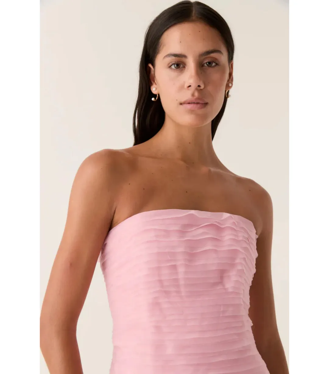 Aje Soundscape Mini Dress in Chalk Pink Size AU 8 for rent on The Volte - main image