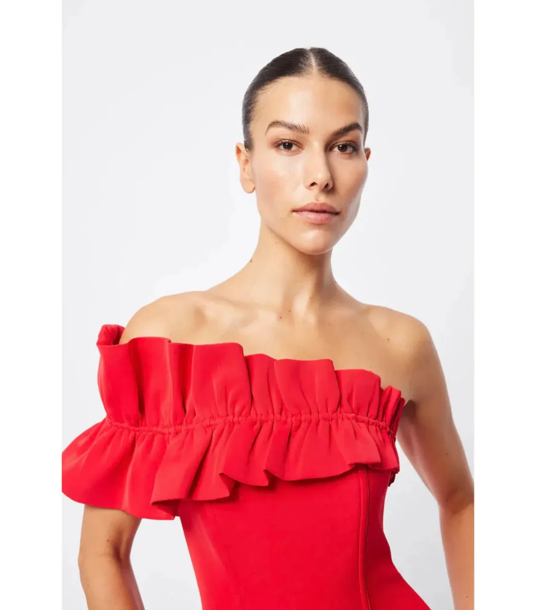 Mossman Soft Spoken Midi Dress Red Size AU 8 for rent on The Volte - main image