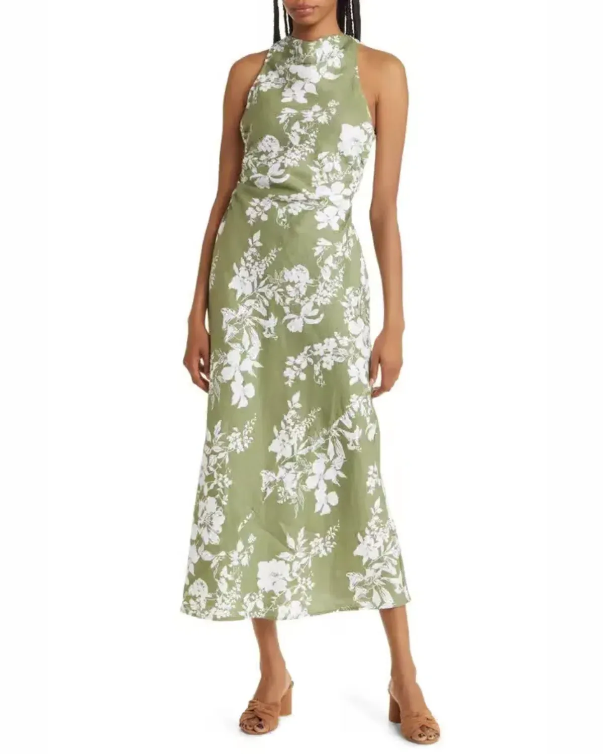 Reformation Casette Linen Dress Midi Linen Dress Floral Size AU 8 - Image 1