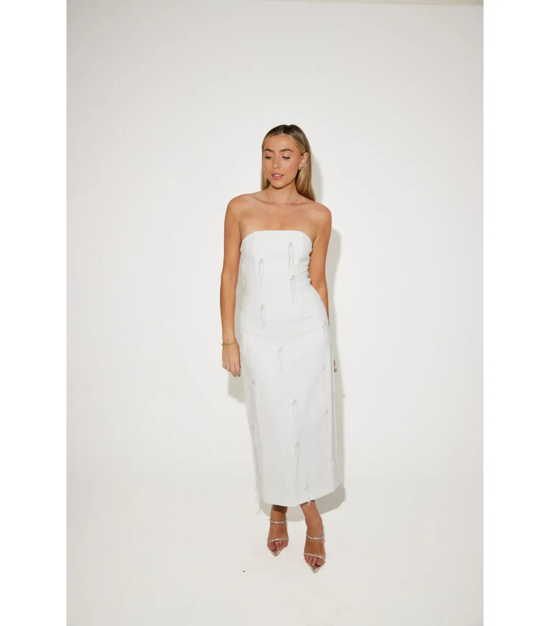 Odd Muse The Ultimate Muse Embellished Midi Dress White Size XS / AU 6 for rent on The Volte - main image