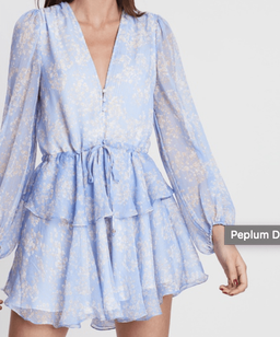 Shona Joy Peplum Drawstring Dress Blue 8 for rent on The Volte - image 1