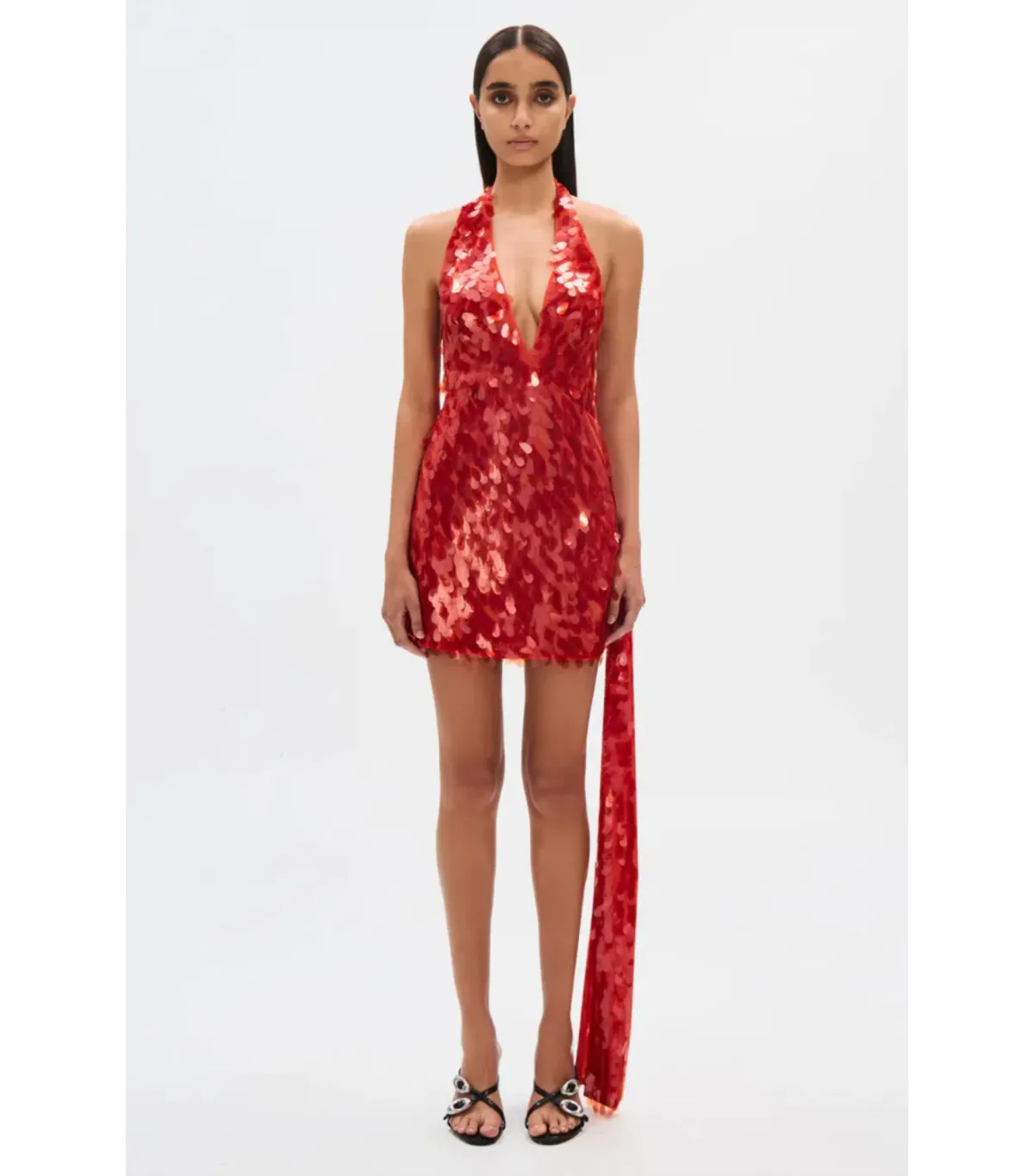 MISHA Sapphire Sequin Mini Dress Red Size 4 - Image 1