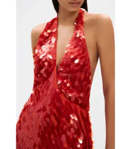 MISHA Sapphire Sequin Mini Dress Red Size 4 for rent on The Volte - image 3