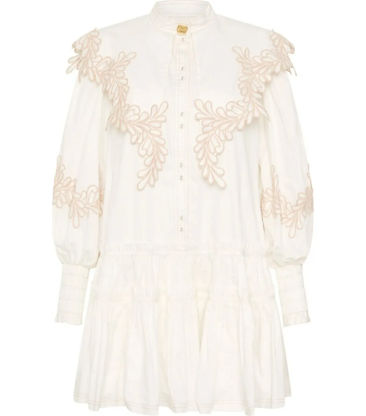 Aje Botanical Trim Collar Dress Ivory Size AU 16 - Image 4