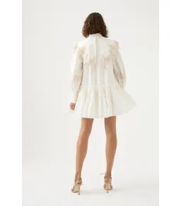 Aje Botanical Trim Collar Dress Ivory Size AU 16 for rent on The Volte - image 2