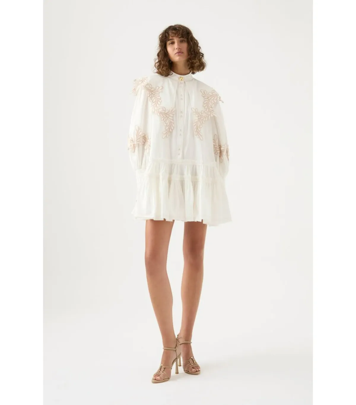 Aje Botanical Trim Collar Dress Ivory Size AU 16 - Image 1