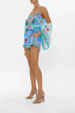 Camilla Drop Shoulder Playsuit in A Painted Village Print Size L / AU 14 for rent on The Volte - image 5