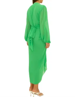 Carla Zampatti Modern Love Waterfall Midi Dress in Apple Green Size 8 for rent on The Volte - image 2