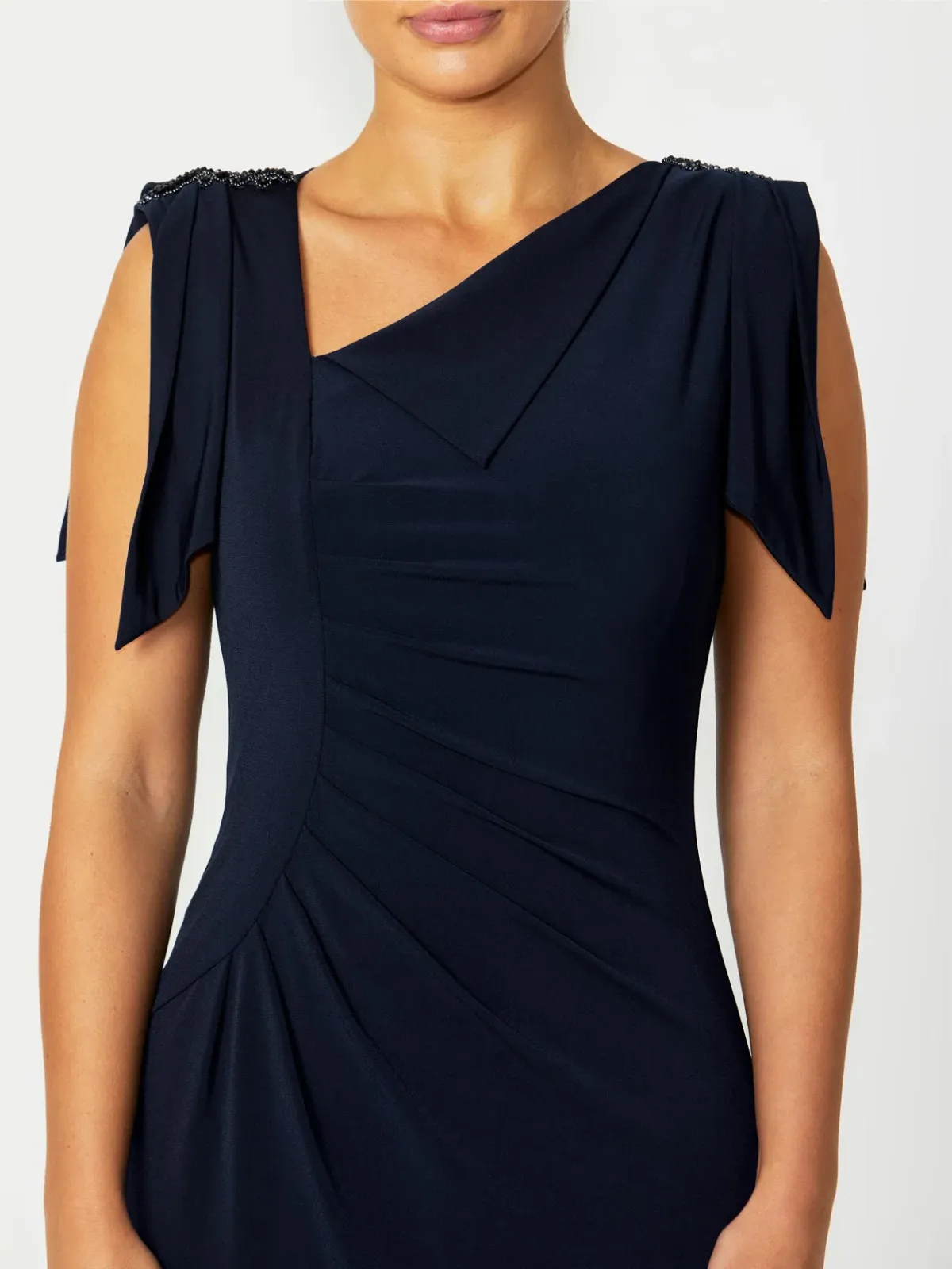 Anthea Crawford Hebe Jersey Knee Length Dress Navy Size 18 - Image 2