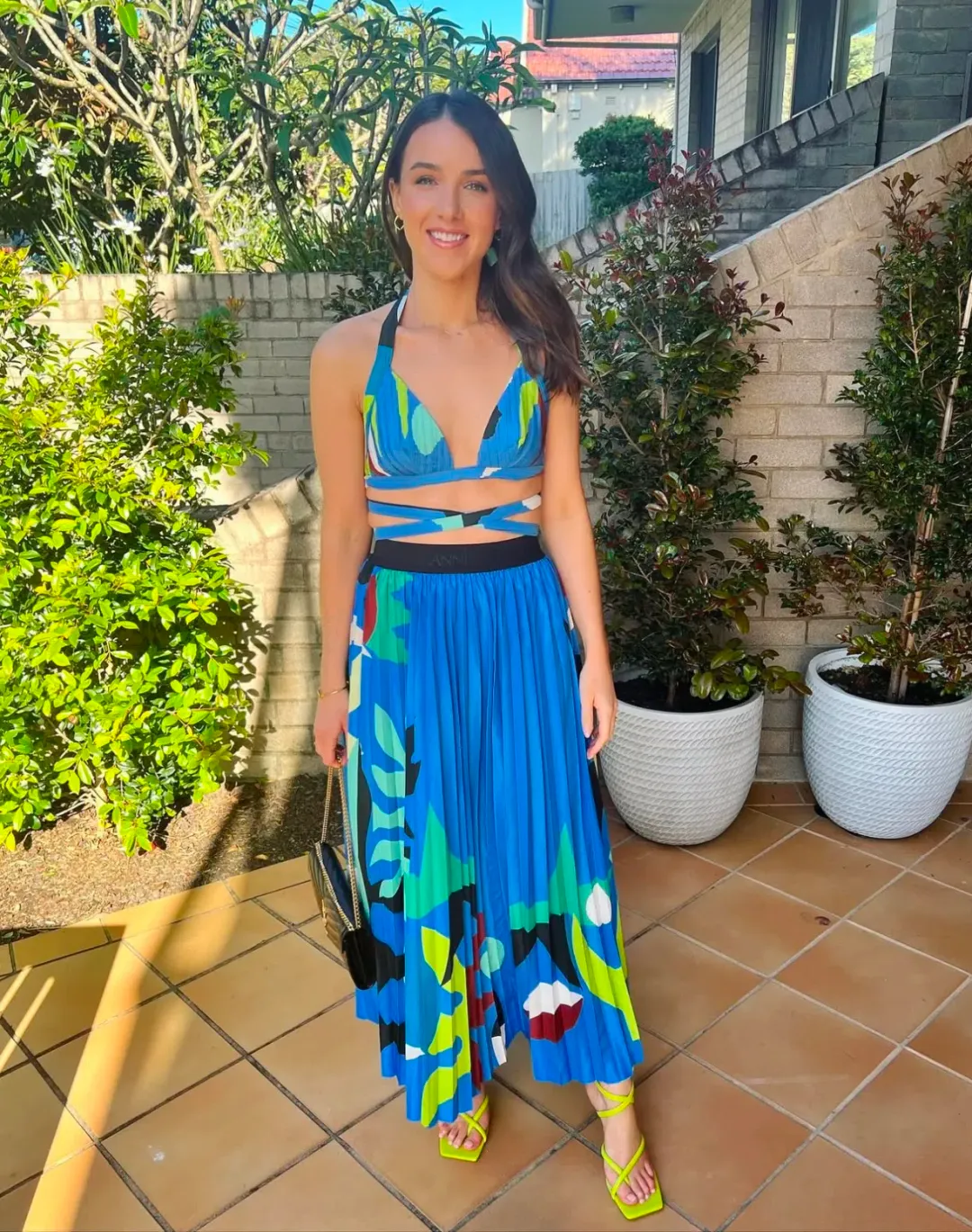 Manning Cartell Curtain of the Moon Bralette (Size XS) and Midi Skirt (Size S) Set in Multi for rent on The Volte - main image