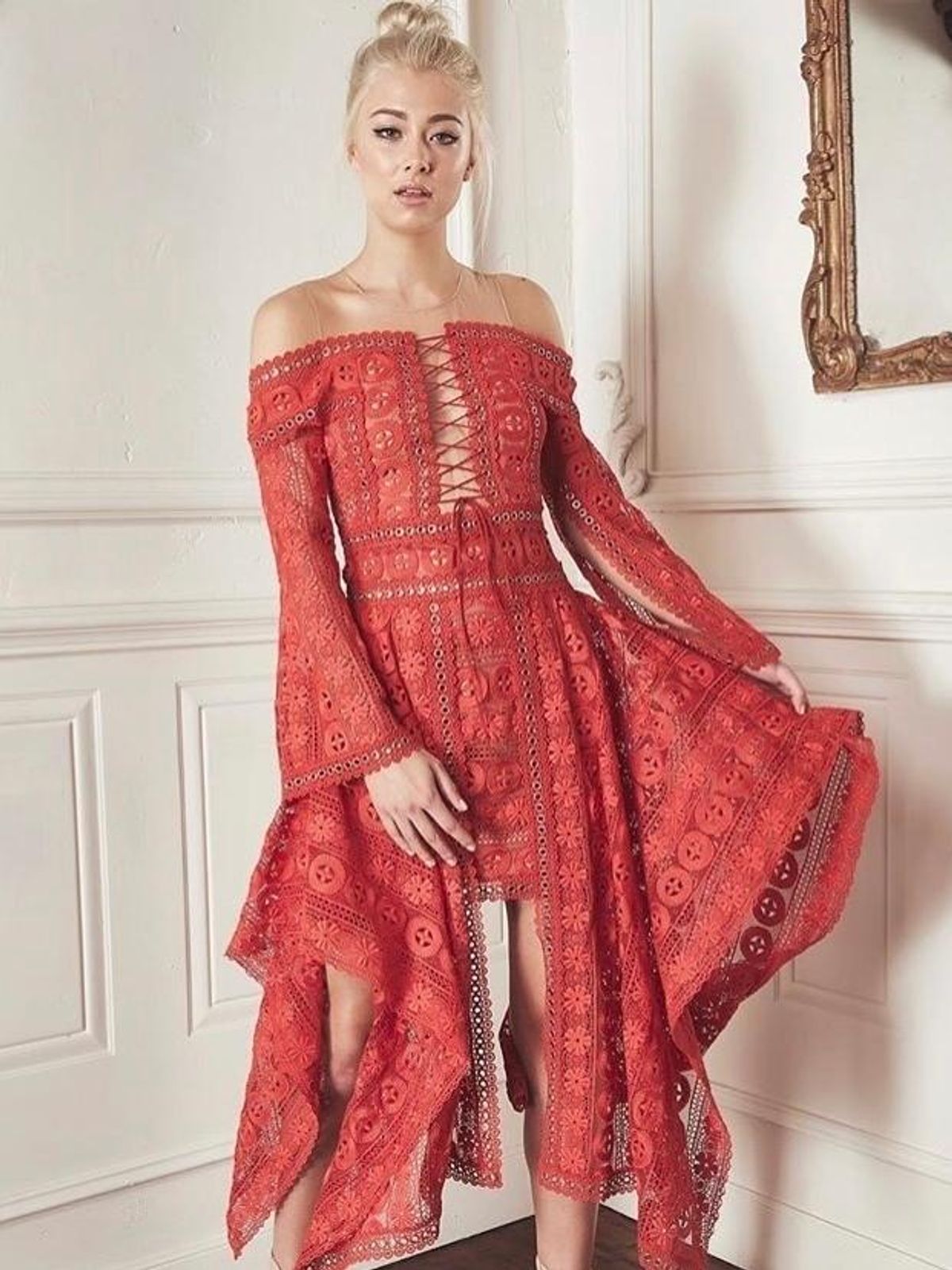 Thurley Red Midi Dress 6 - Image 1