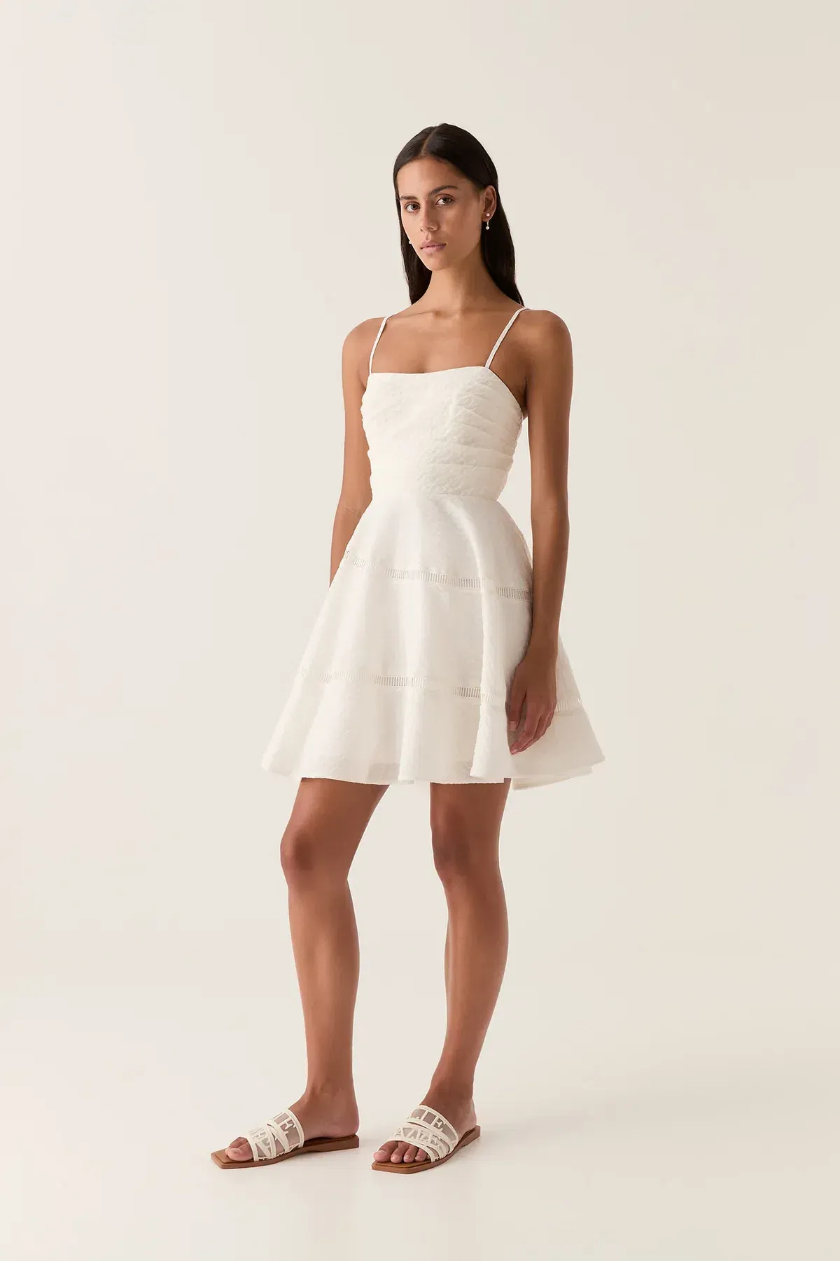 Aje Cinque Jacquard Mini Dress Ivory Size 10 - Image 1